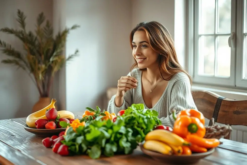 7 Alimentos e Bebidas Permitidos Durante o Jejum Intermitente para Potencializar Sua Saúde 8 Mulher se alimentando saudavelmente após o jejum.