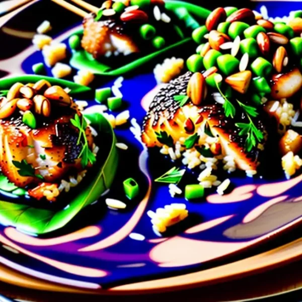 Prato de Lombo de Bacalhau com Arroz de Castanha.