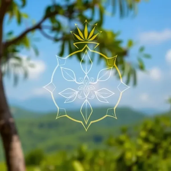 Pinha de Oxóssi em um ambiente natural, simbolizando prosperidade.