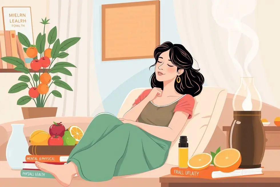 7 Sinais de Pneumonia que Toda Mulher Deve Conhecer 8 Mulher em ambiente acolhedor refletindo sobre saúde e bem-estar.