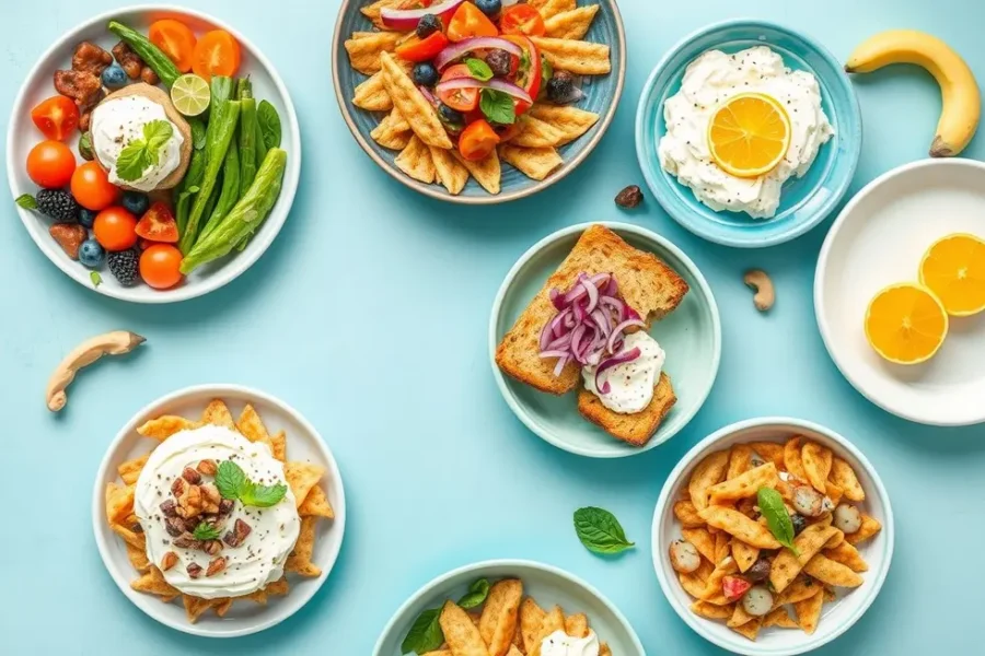 Deliciosas refeições veganas utilizando requeijão de caju.