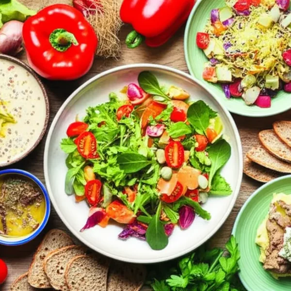 Diversas opções veganas saudáveis com requeijão de caju