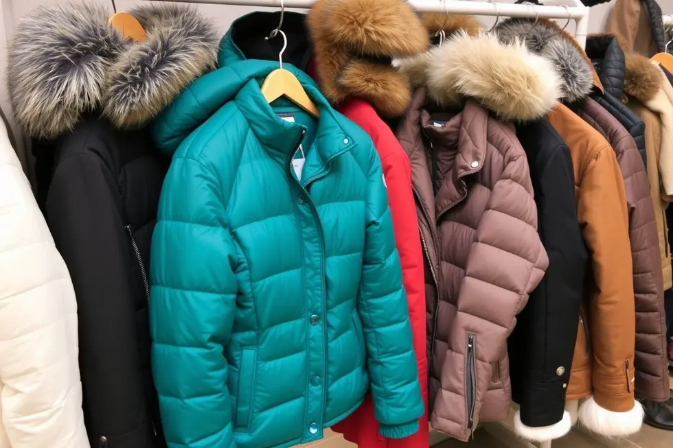 7 Dicas Essenciais de Jaquetas de Frio para Mulheres que Desejam Estilo e Conforto 8 Variedade de jaquetas de frio na vitrine, adequadas para mulheres.