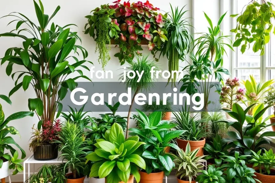 Vibrante coleção de plantas para interiores.