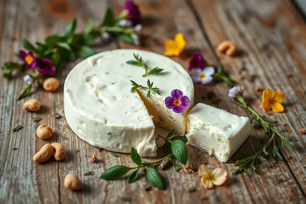 Requeijão de Caju: 7 Receitas Saudáveis e Práticas para Equilibrar sua Alimentação 8 Requeijão de caju servido de maneira elegante em uma mesa rústica.
