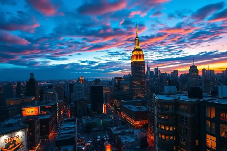 Vista da cidade de Nova York com o Empire State Building.