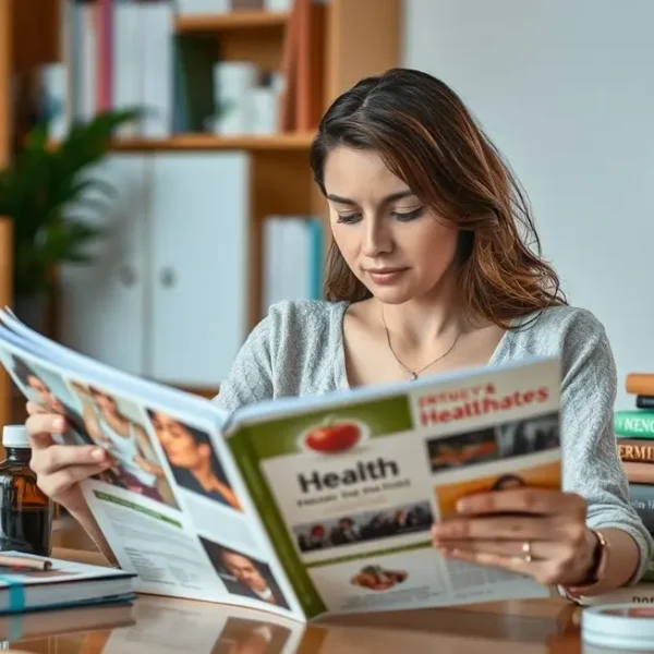 Mulher contemplando informações de saúde, simbolizando a busca por esclarecimento sobre Síndrome de Fournier.