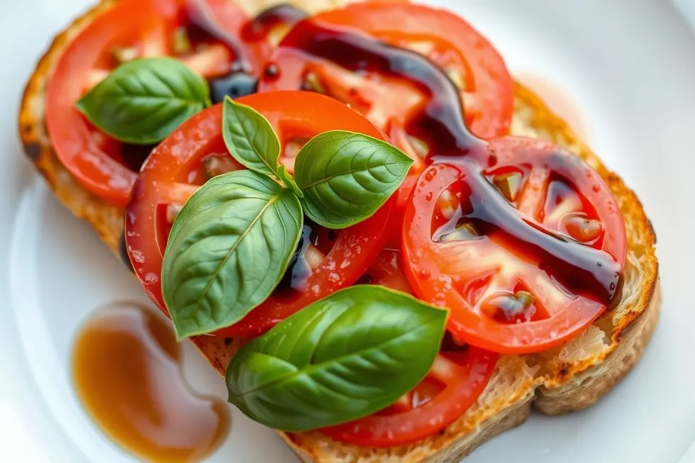 Torradas com Tomate e Manjericão