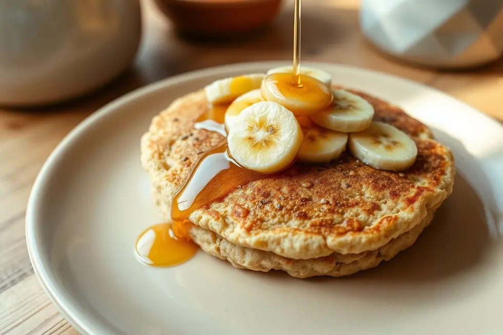 Torrada de Panqueca de Banana e Aveia