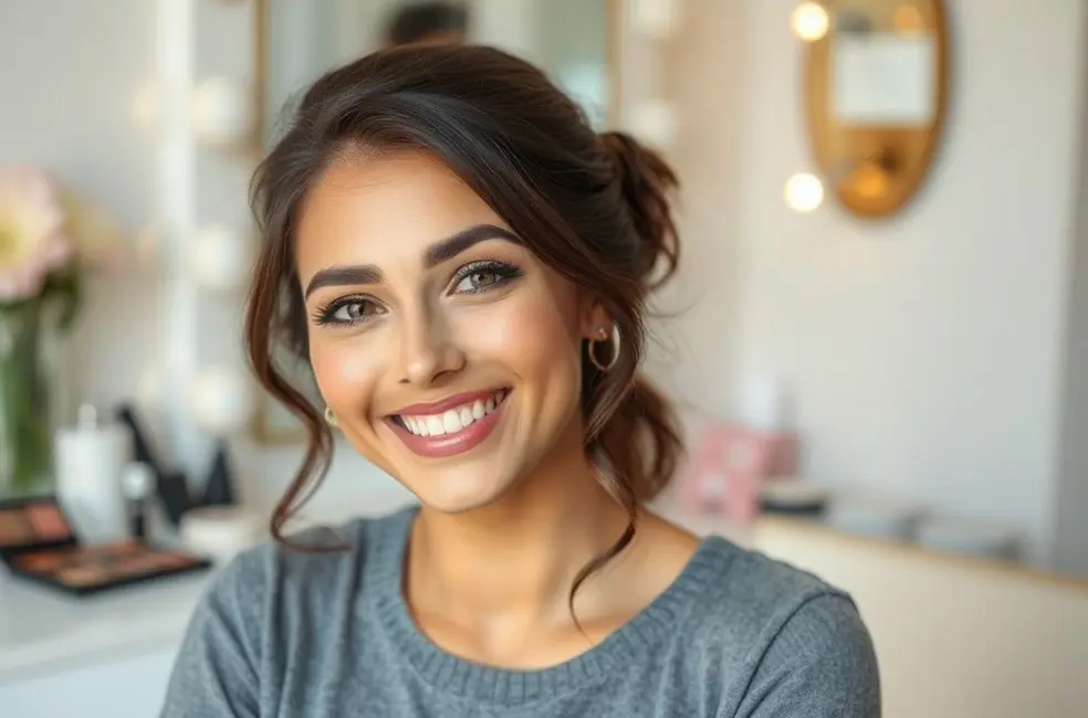 7 Dicas de Maquiagem com Cores que Valorizam sua Beleza 8 Mulher sorrindo após aplicar maquiagem