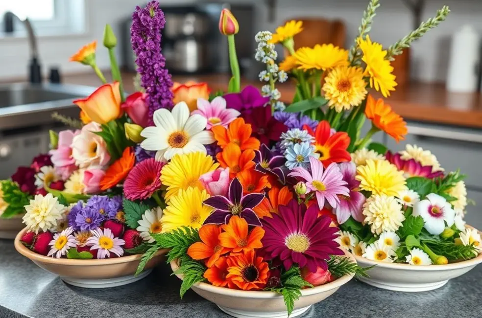 10 Flores Comestíveis que Transformam seu Jardim e sua Cozinha 8 Arranjos de flores comestíveis em pratos de comida