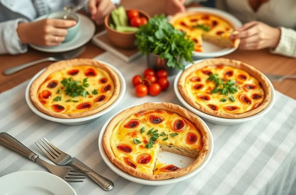 7 Receitas de Quiches Sem Glúten para um Brunch Delicioso e Saudável 8 Brunch recheado de quiches saudáveis com um ambiente aconchegante.