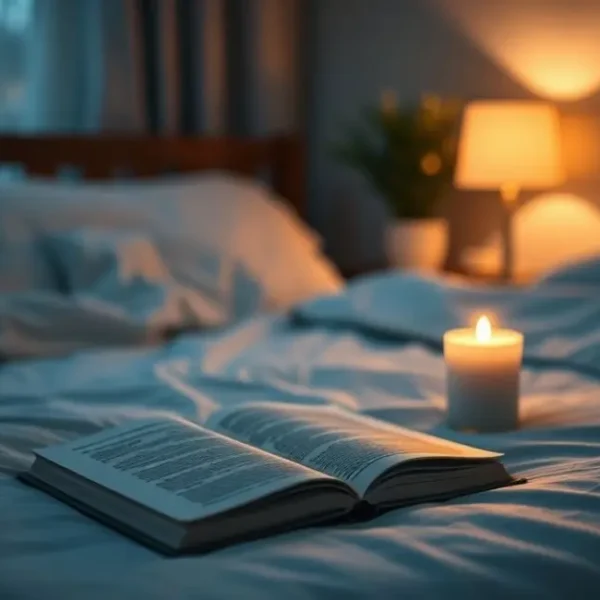 Quarto tranquilo e acolhedor, ideal para relaxar antes de dormir.