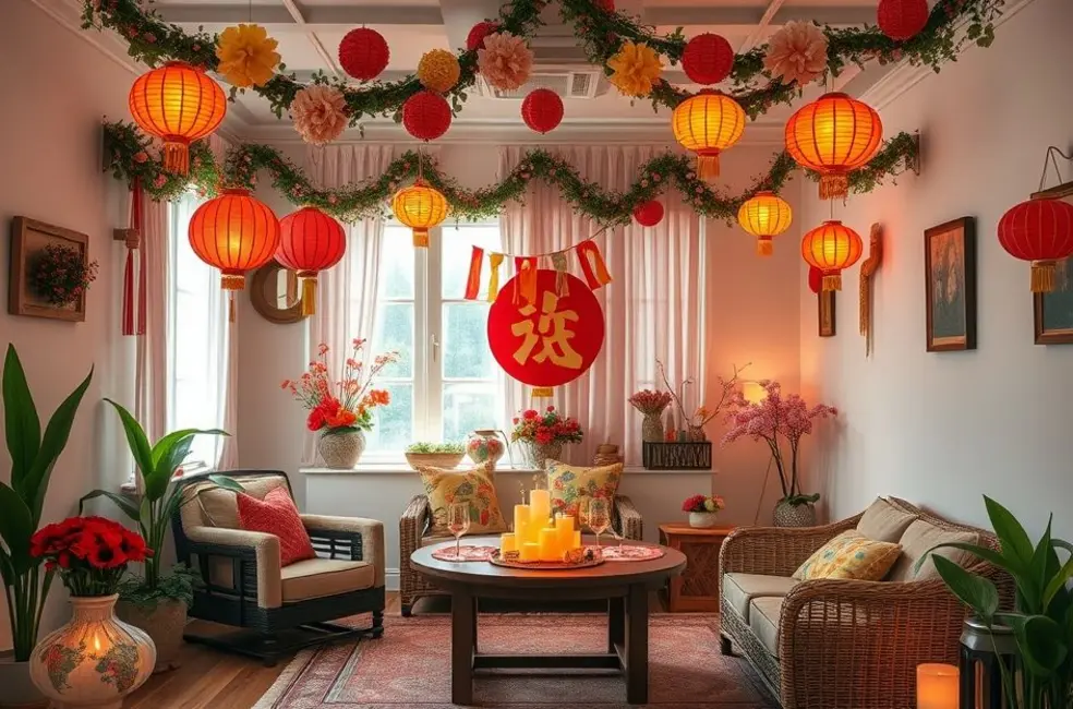 10 Enfeites Juninos Criativos para Transformar sua Festa em Casa 8 Ambiente decorado para festa junina com enfeites coloridos.