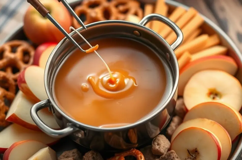 8 Receitas Incríveis de Fondue Doce para Uma Noite de Cinema Confortável 10 Fondue de Caramelo: A Doçura Que Encanta