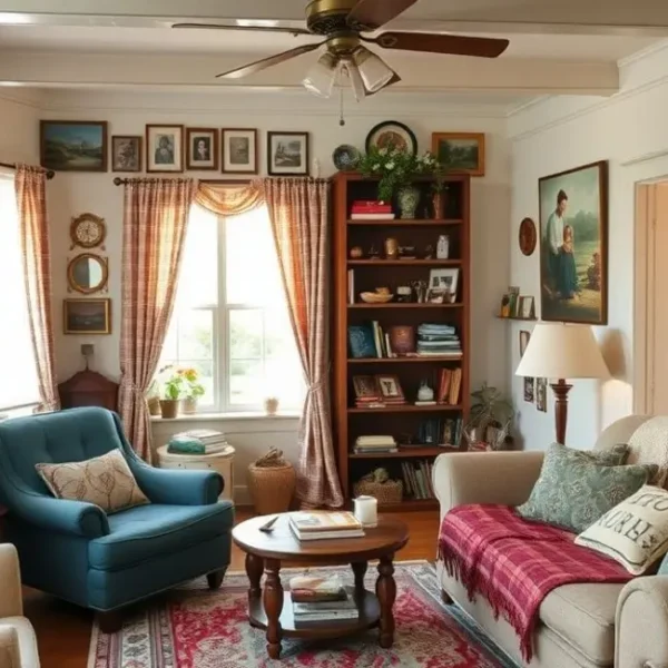 Decoração de casa acolhedora com itens de memórias.