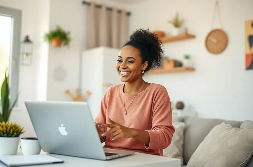 Aprenda a Ouvir Seu Corpo: 7 Dicas para Respeitar Seus Ciclos de Energia 8 Mulher feliz e multitarefa mostrando equilíbrio na vida cotidiana.
