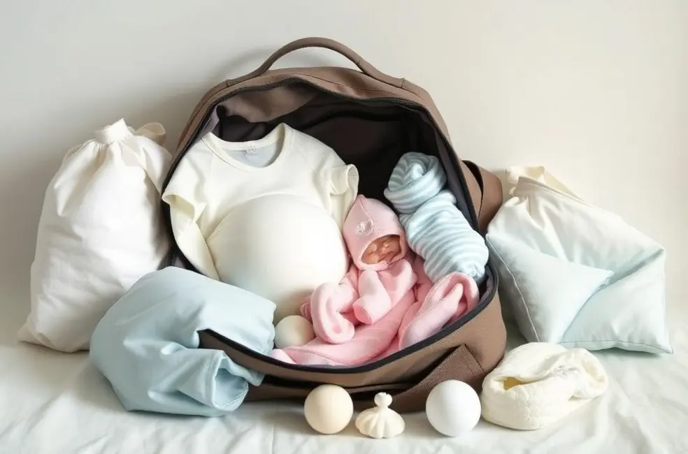 10 Dicas Práticas para Organizar sua Bolsa de Maternidade de Forma Eficiente 8 Ambiente aconchegante com itens de bolsa de maternidade.