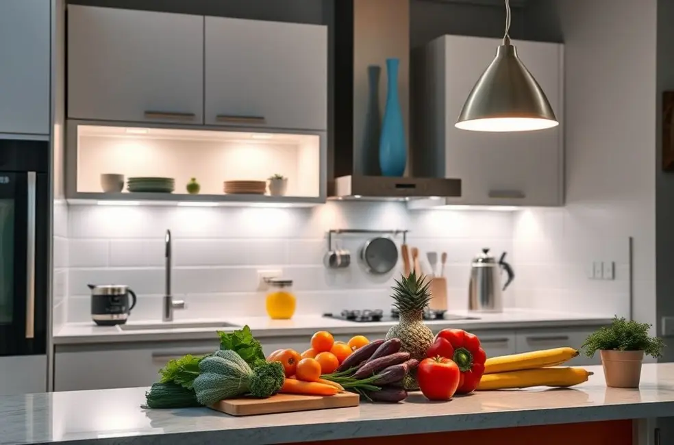 Destaque Espaços com Luzes de LED na Sua Cozinha