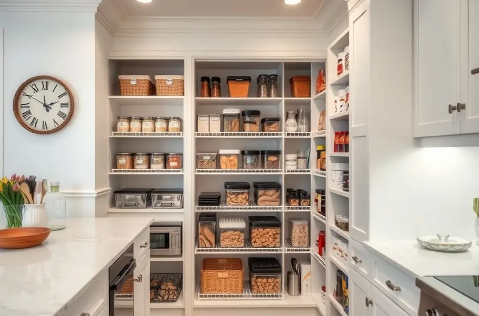 7 Dicas Práticas para Organizar sua Despensa e Maximizar Espaço 8 Cozinha com despensa organizada e acolhedora.