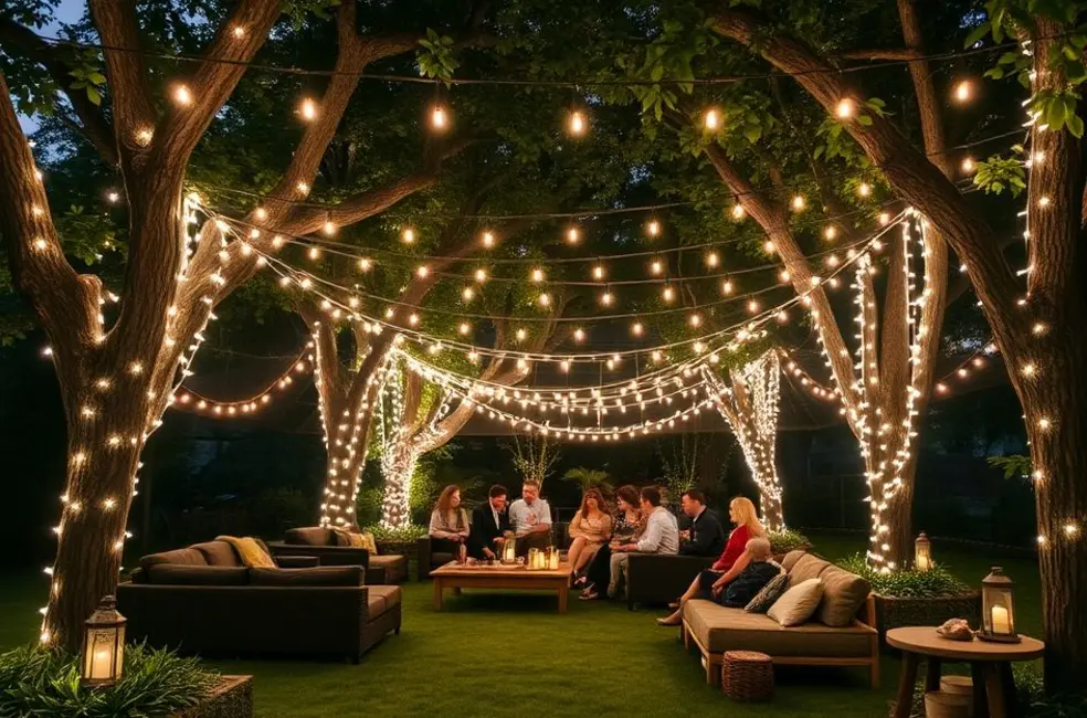 Iluminação Decorativa em Ambientes Externos com Luzes de LED