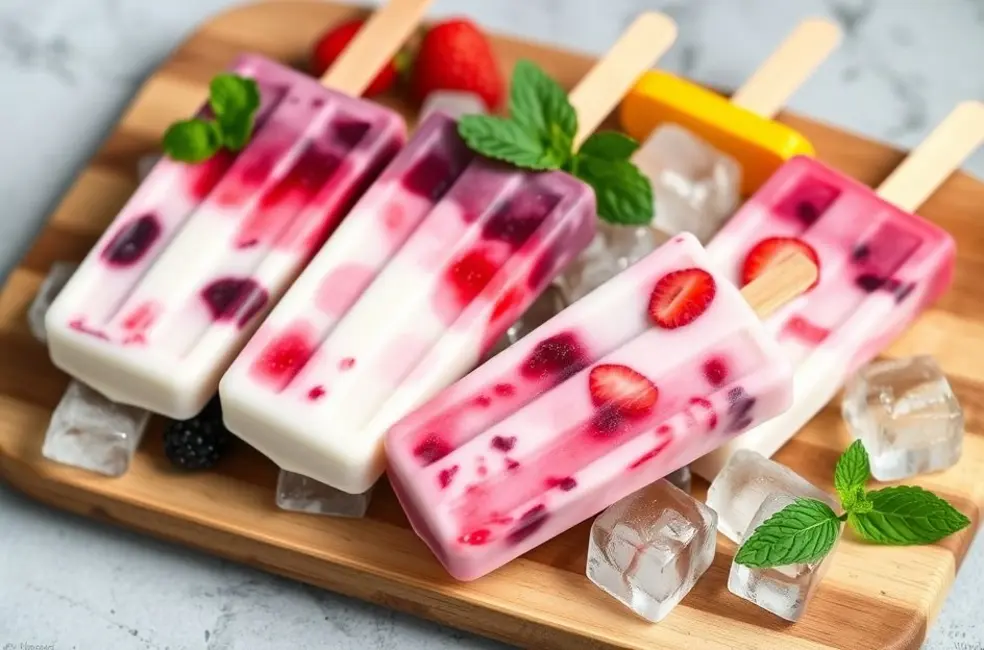 6 Sobremesas Geladas Sem Açúcar para Mulheres que Amam a Saúde 11 Picolé de Iogurte com Frutas: Refrescância em Cada Mordida