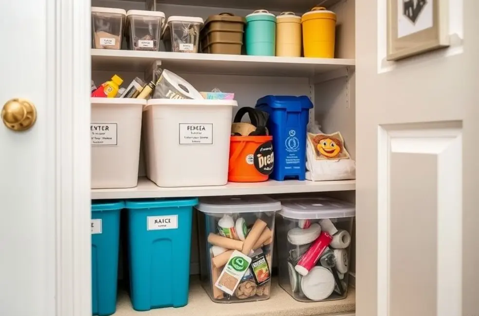 Soluções Criativas de Armazenamento para Materiais Recicláveis