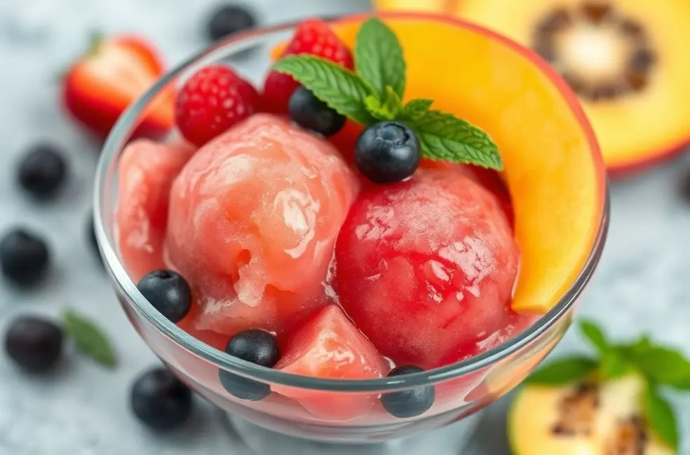 6 Sobremesas Geladas Sem Açúcar para Mulheres que Amam a Saúde 9 Mesclando Sabor e Saúde: Sorvete de Frutas Naturais