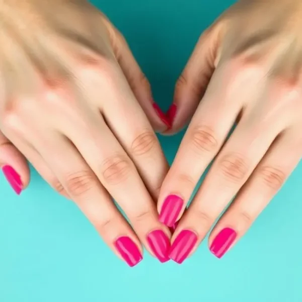Unhas saudáveis e bem cuidadas com esmalte bonito.