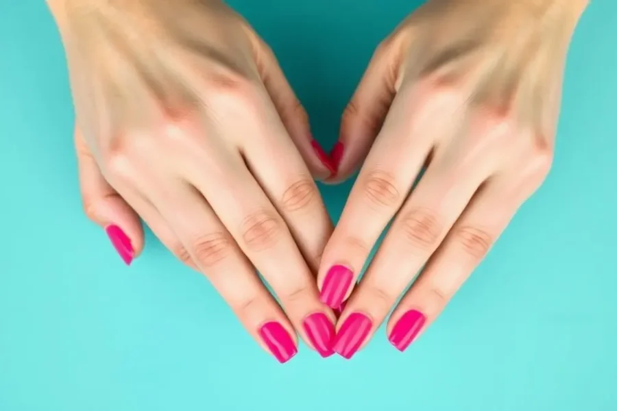 Unhas saudáveis e bem cuidadas com esmalte bonito.
