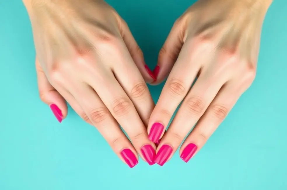 Unhas saudáveis e bem cuidadas com esmalte bonito.