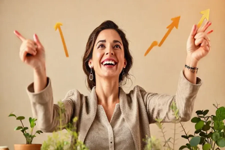 Descubra como Investir no Tesouro Direto e Transformar seu Futuro Financeiro em 5 Passos 15 Uma mulher celebrando seu sucesso financeiro com alegria.