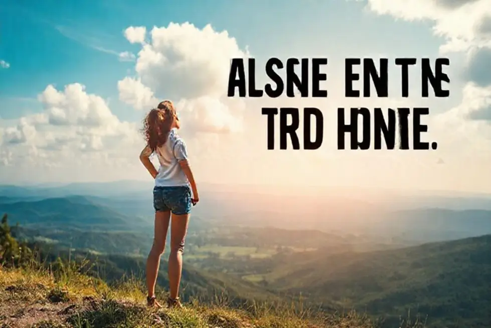 Mulher olhando confiante para um futuro promissor.