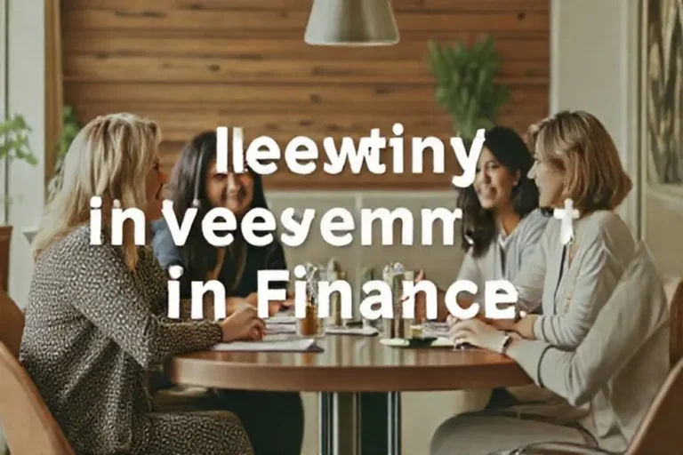 Grupo de mulheres conversando sobre investimentos em uma mesa.