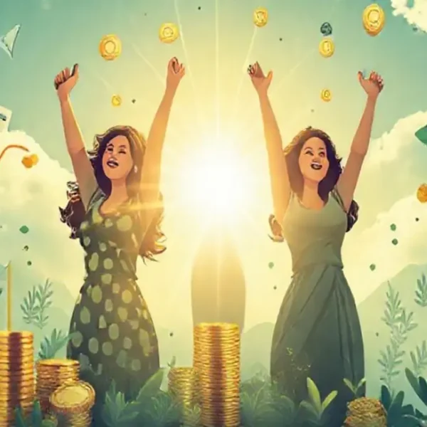 Imagem de mulheres celebrando a independência financeira com o Tesouro Direto.
