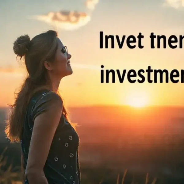 Mulher olhando esperançosa para o futuro, representando uma investidora.