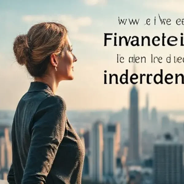 Uma mulher olhando para o horizonte, simbolizando a independência financeira.