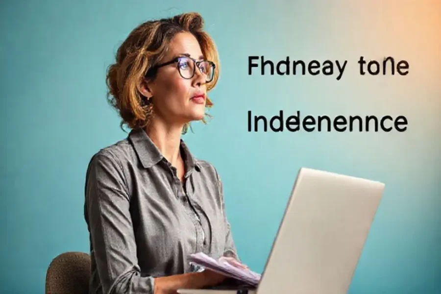 Mulher estudando investimentos para a segurança financeira