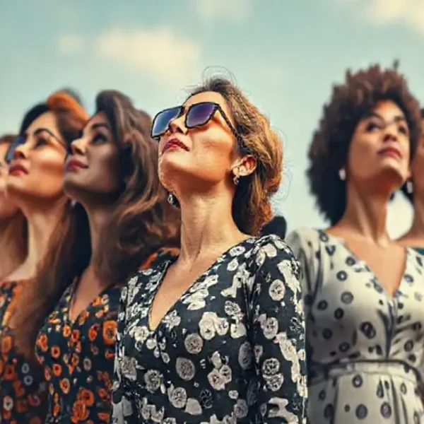 Grupo de mulheres diversas simbolizando empoderamento e investimento.