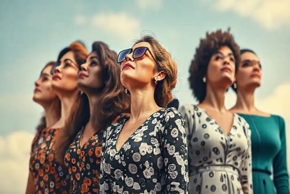 Grupo de mulheres diversas simbolizando empoderamento e investimento.