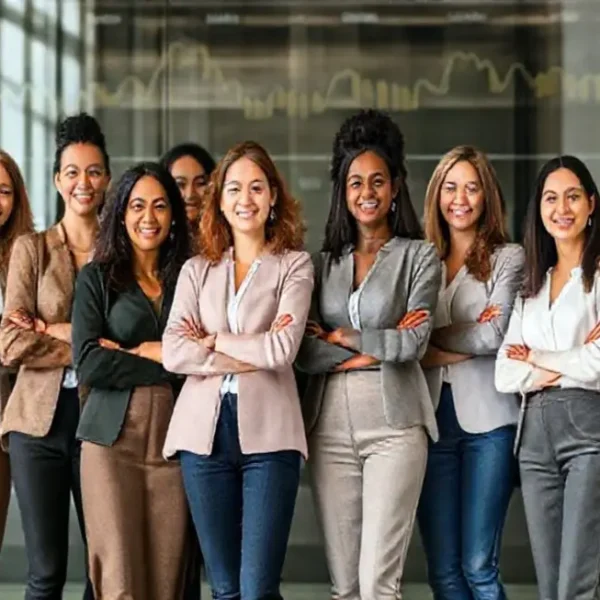 Grupo de mulheres investidoras.