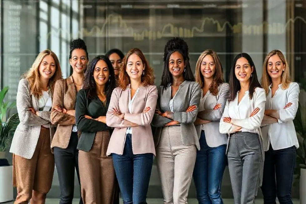 Grupo de mulheres investidoras.