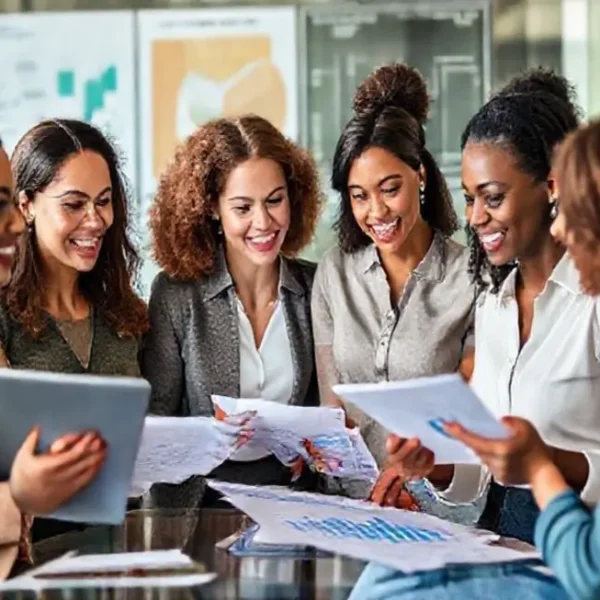 Mulheres conversando e aprendendo sobre investimentos no Tesouro Direto.