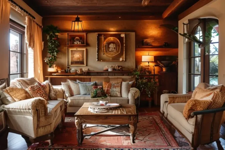 Interior de casa decorada de maneira acolhedora e estilosa