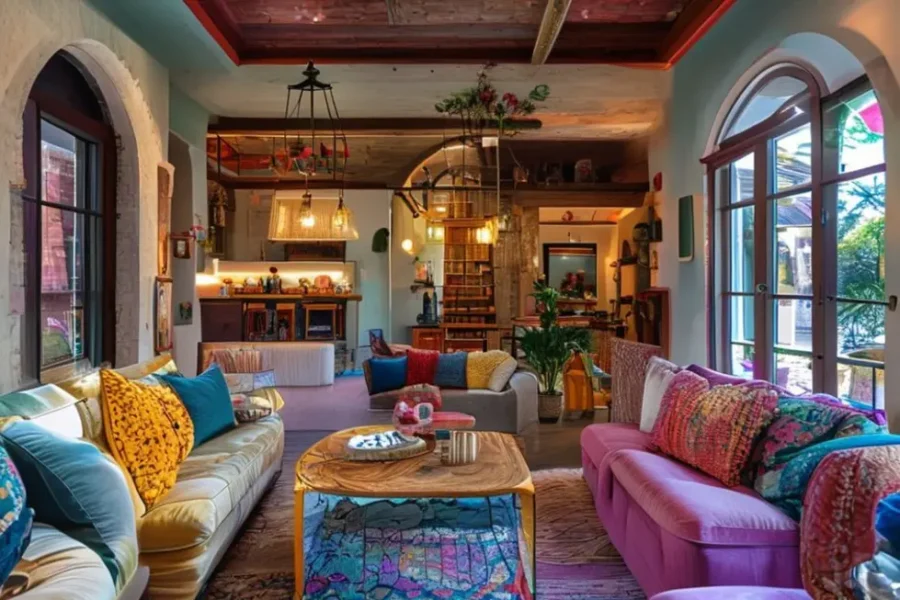 Interiores de uma casa lindamente decorados que refletem um estilo pessoal