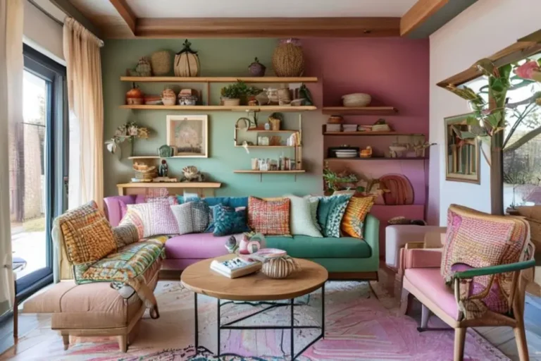 Interior de casa decorado de forma acolhedora e acessível.