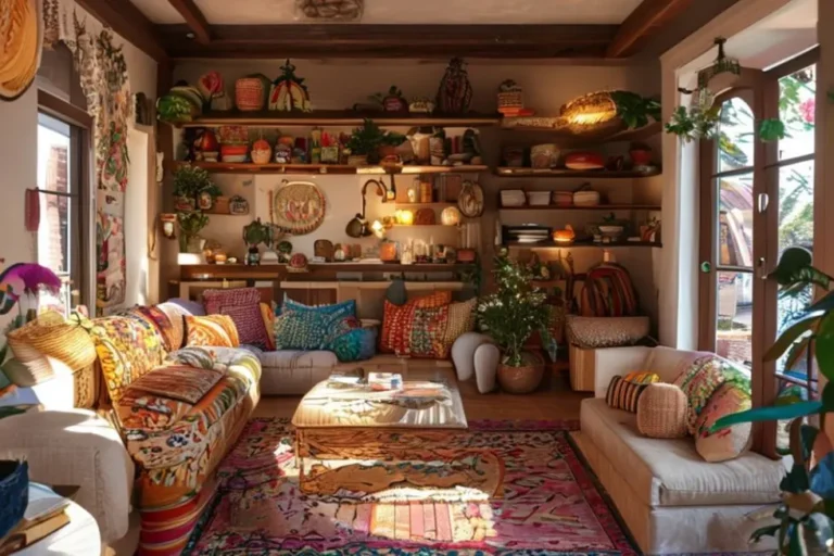 Sala bem decorada que reflete um ambiente acolhedor e criativo.