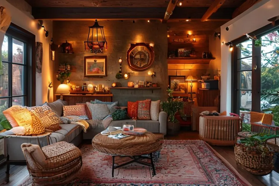 Ambiente aconchegante com decoração personalizada.