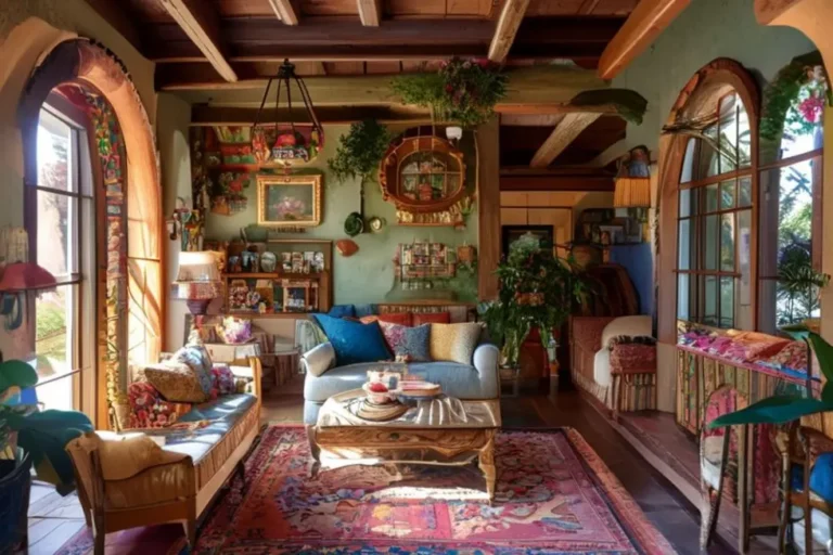 Interior de casa decorada de forma acolhedora.