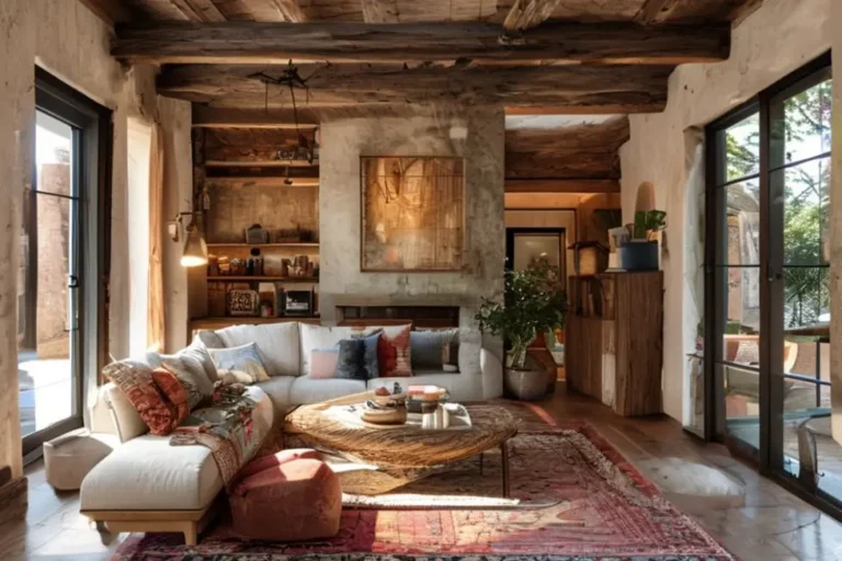 Interior de casa decorado com arte e criatividade.